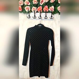 H&M Bodycon Longsleeve Mockneck Sparkle Mini Dress